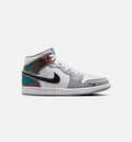 Air Jordan 1 Mid SE Men's Lifestyle Shoes - Black / White / Wolf Grey