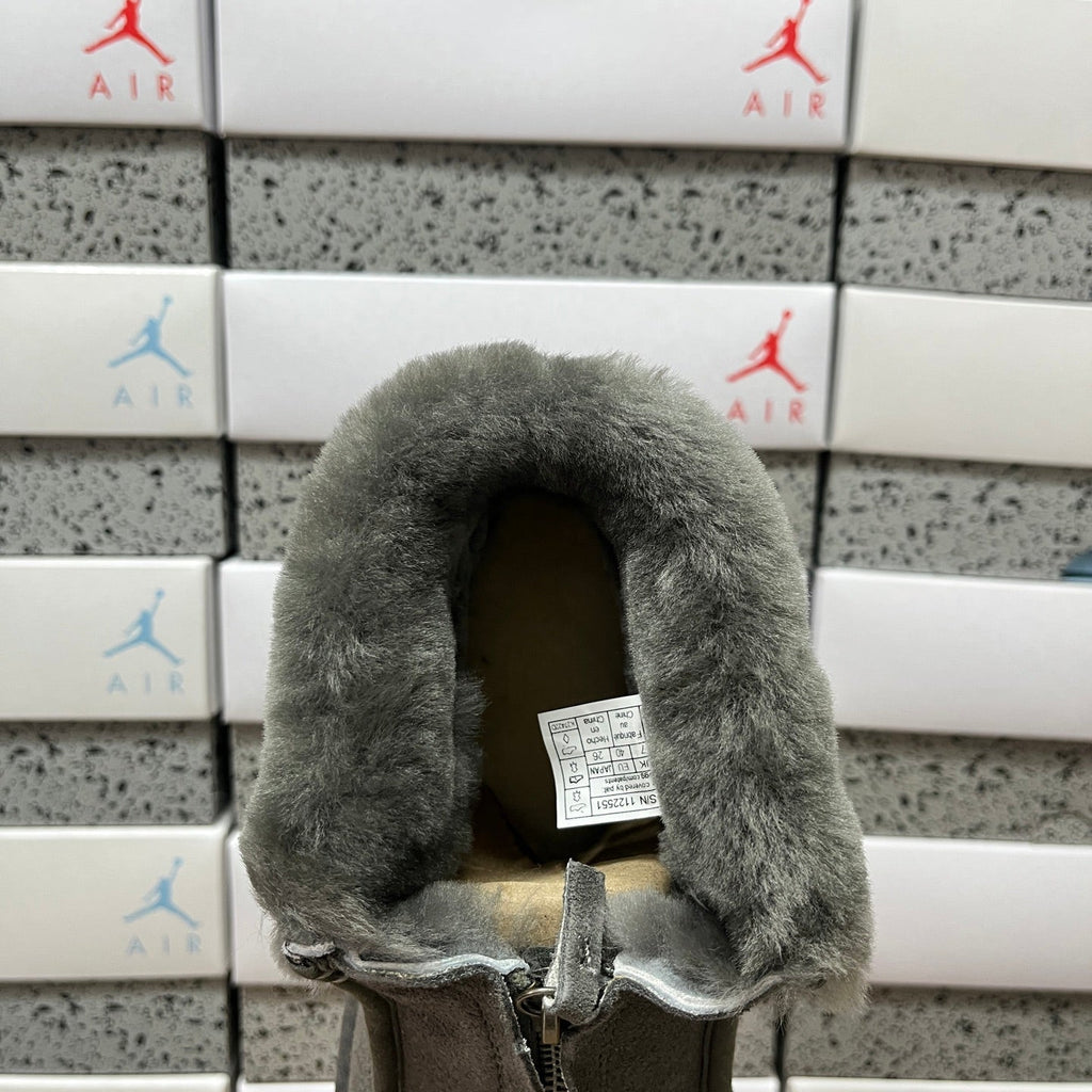 UGG Tazz Platform Women's Slip-On Boot – Suede Moc-Toe Boot with Tonal Shearling Cuff, Shearling Lining & Chunky SugrSole Platform in Charcoal