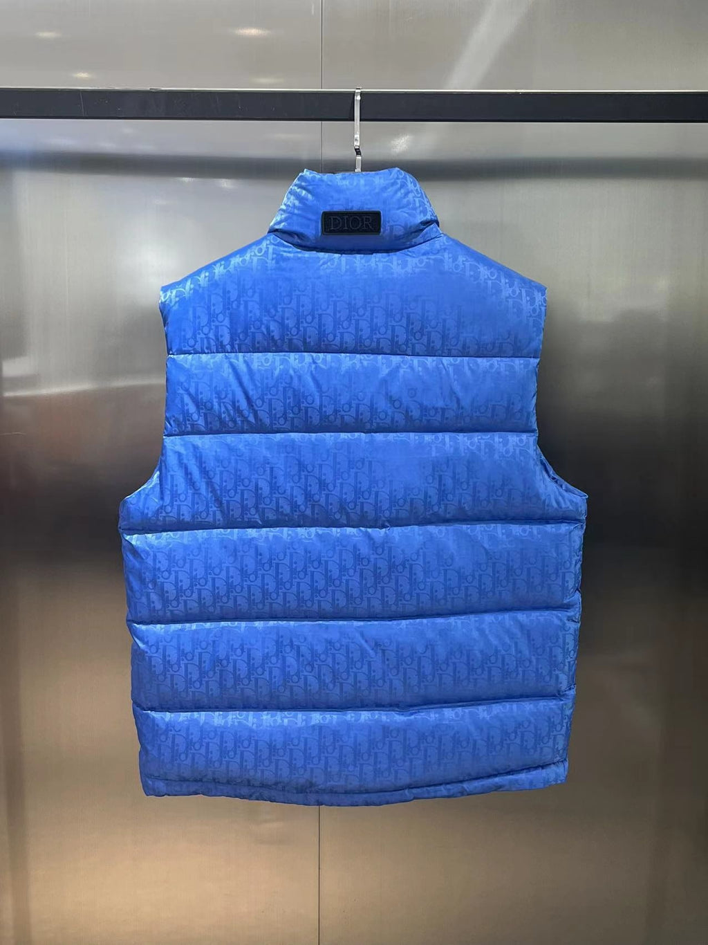 Dior Oblique Royal Blue Quilted Zip-Front Puffer Vest
