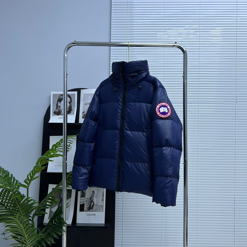 Canada Goose Quilted Navy Blue Hooded Puffer Jacket