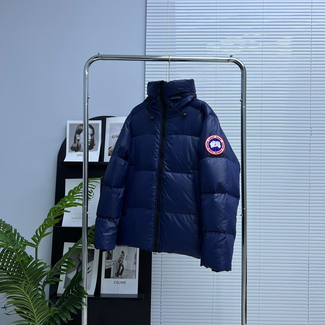 Canada Goose Quilted Navy Blue Hooded Puffer Jacket