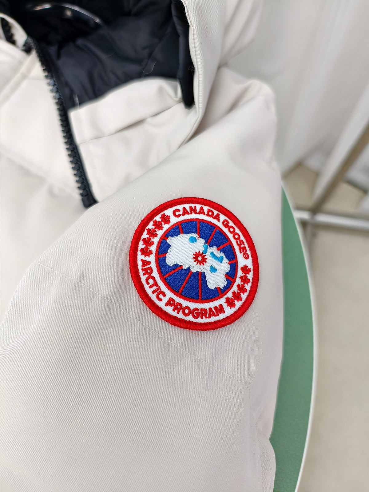 Canada Goose Quilted White Hooded Puffer Jacket