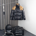 Moncler Glossy Black Hooded Puffer Jacket with Camel Lining