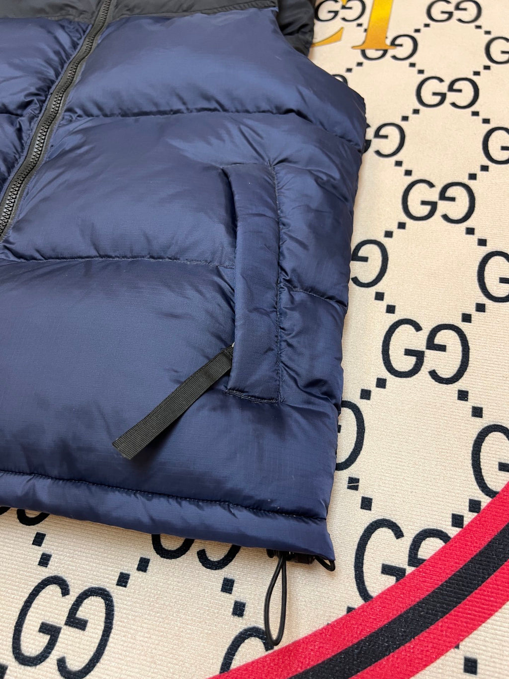 The North Face Quilted Navy Blue and Black Puffer Vest