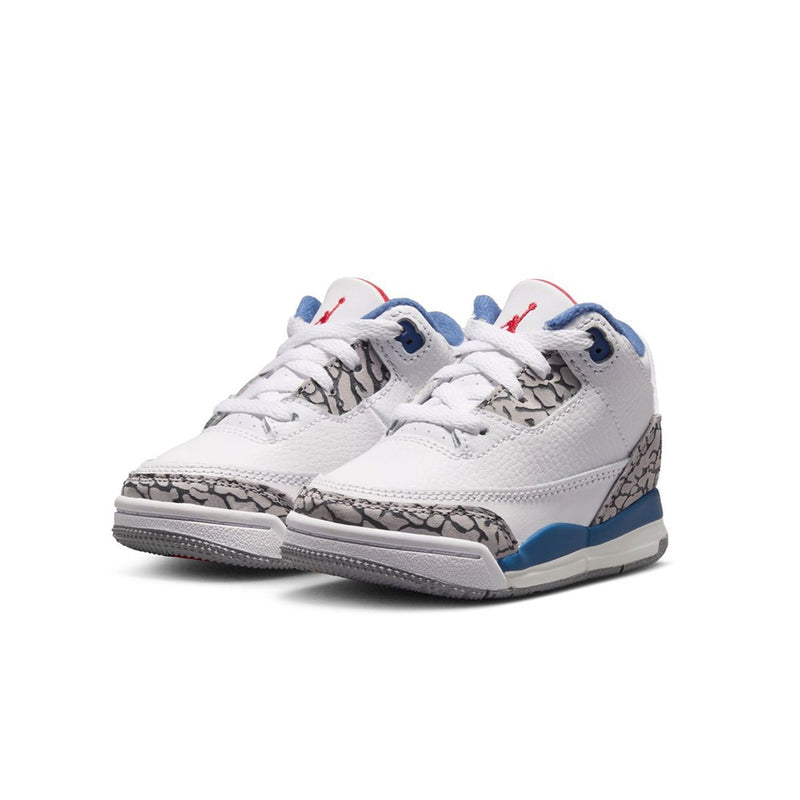 Toddler's Jordan 3 Retro "True Blue" Wht/Fire Red-True Blue (DM0968 104)