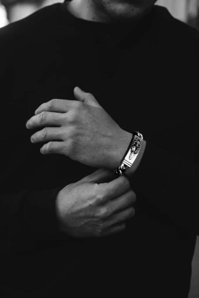 DOUBLE ID FANCY LINK BRACELET 8