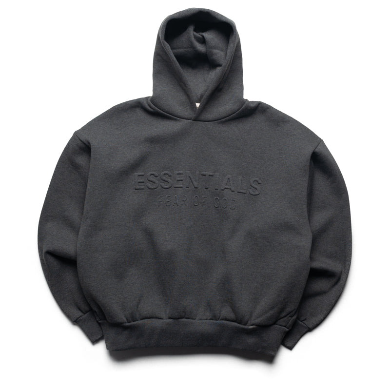 Fear Of God Essentials Embossed Classic Hoodie - Charcoal Heather