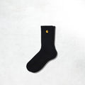 Carhartt WIP Chase Socks: Black / Gold