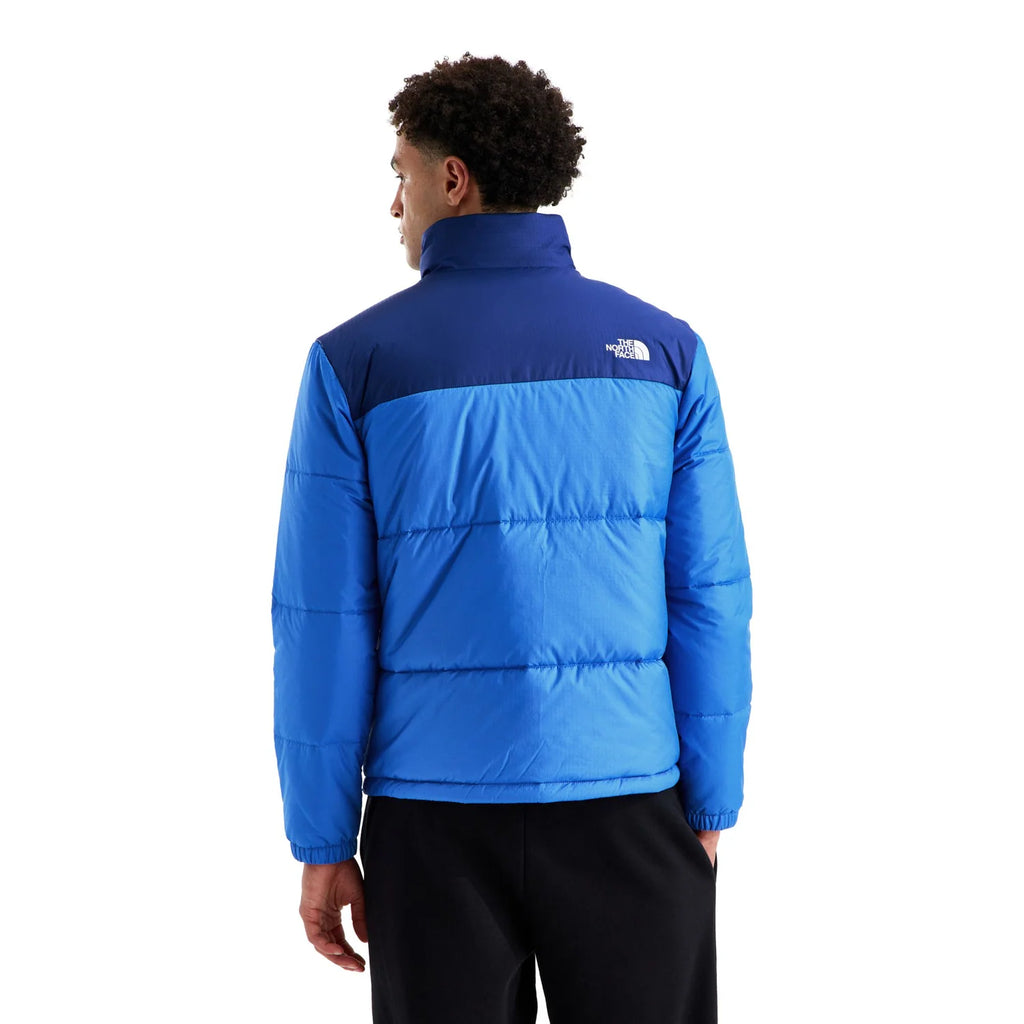 The North Face Quilted Bright Blue and Navy Stand-Collar Jacket