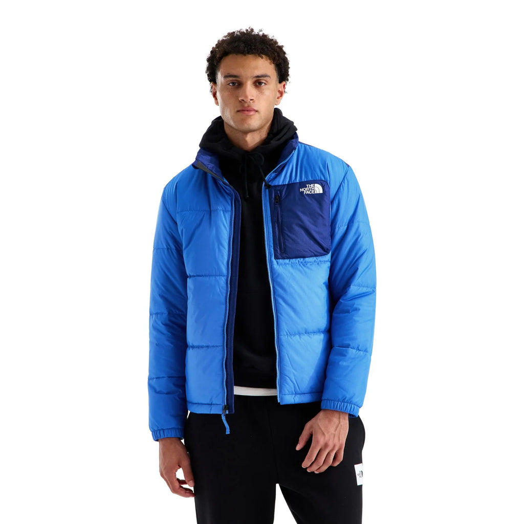 The North Face Quilted Bright Blue and Navy Stand-Collar Jacket