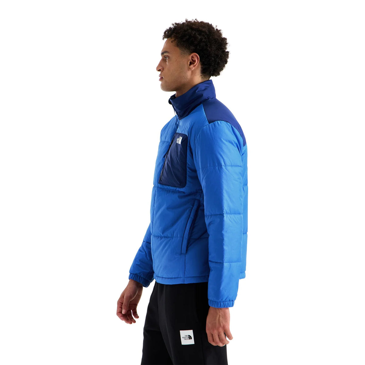 The North Face Quilted Bright Blue and Navy Stand-Collar Jacket