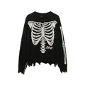 Saint Michael Skeleton Distressed Crew Neck Knit Sweater Unisex