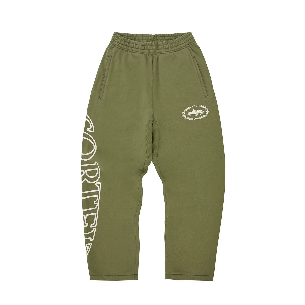 Corteiz Laurel Island Badge Zip Hoodie – Olive Green (+ Matching Pants)