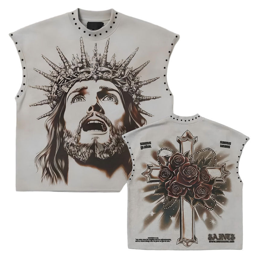 Saints Global Double-Sided Graphic Rivet Tank Top Unisex