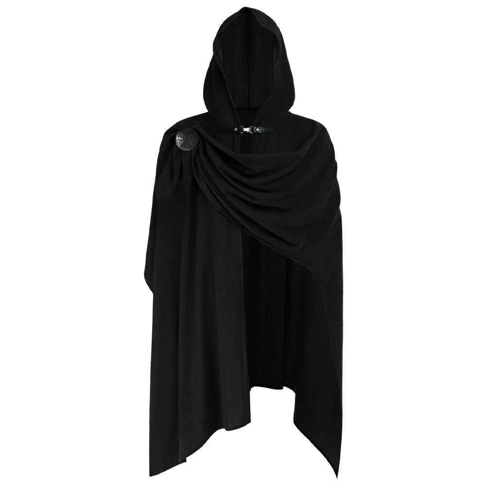 Halloween Renaissance Hooded Cape Corduroy Multi‑Color Cosplay Cloak