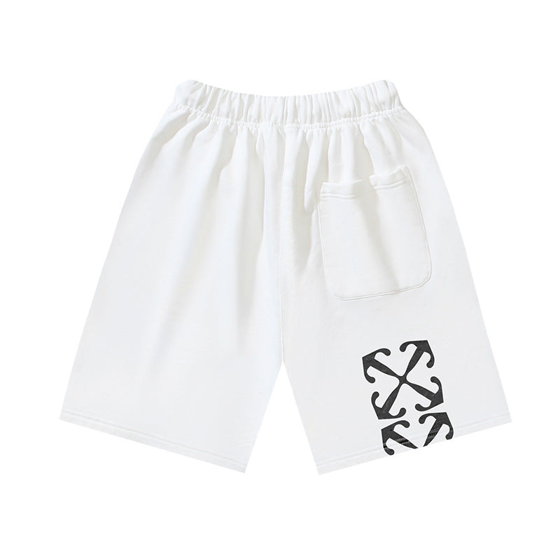 Off-White Virgin Mary Graphic Relaxed-Fit Casual Shorts Unisex