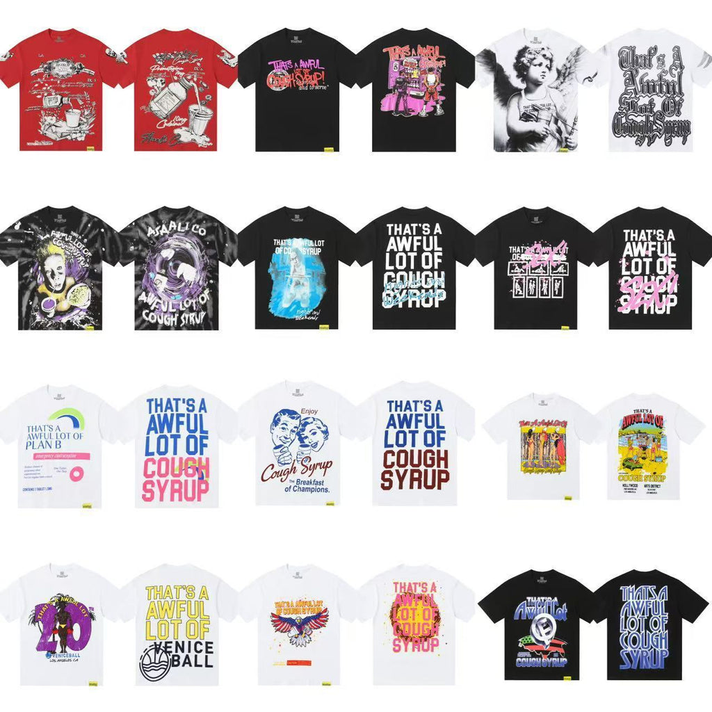 ALOCS Cough Syrup Multi‑Vintage Graphic Oversized Tee Streetwear
