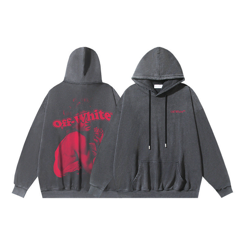 Off-White Washed Bacchus Graphic Hoodie Unisex