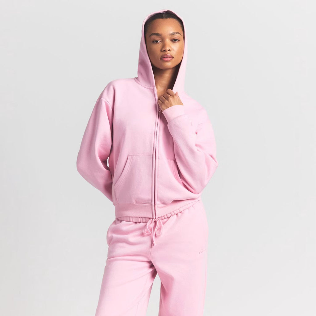 SKIMS Cotton Fleece ZIp Up Halite