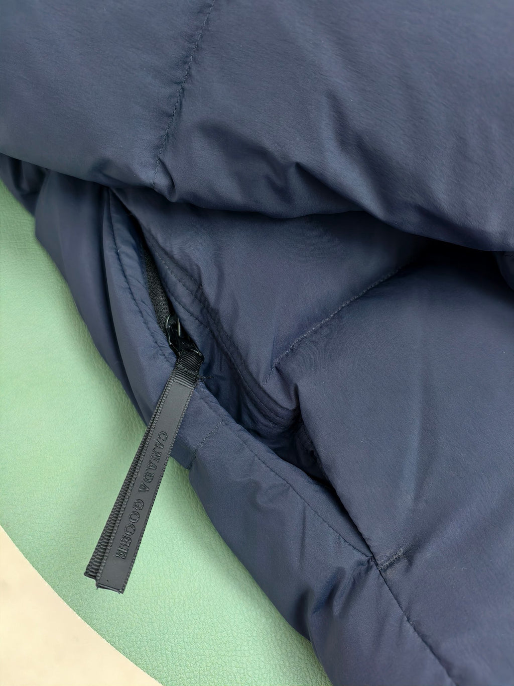 Canada Goose Quilted Navy Blue Hooded Zip-Front Puffer Jacket