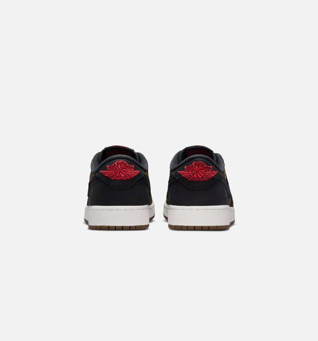 Air Jordan 1 Retro Low OG Laser Black And Varsity Red Big Kids' Sneakers - Black / Red / White
