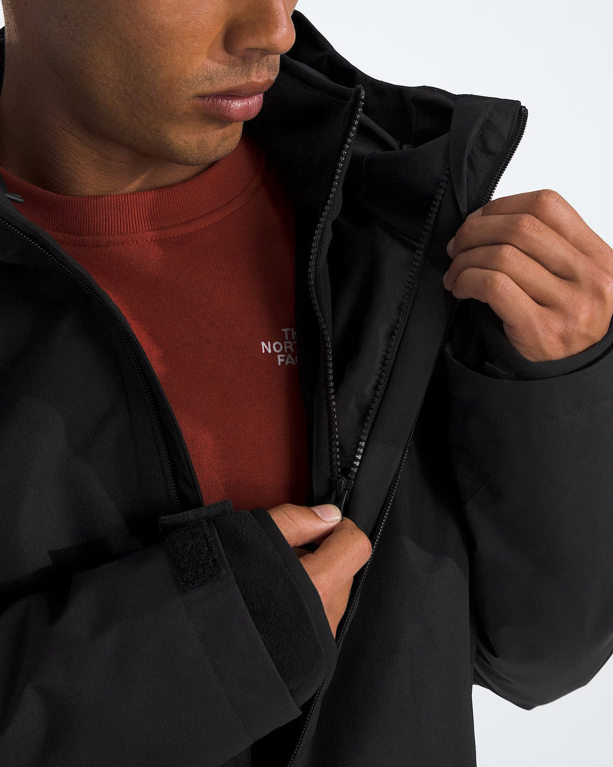 The North Face Black Hooded Zip-Front Jacket