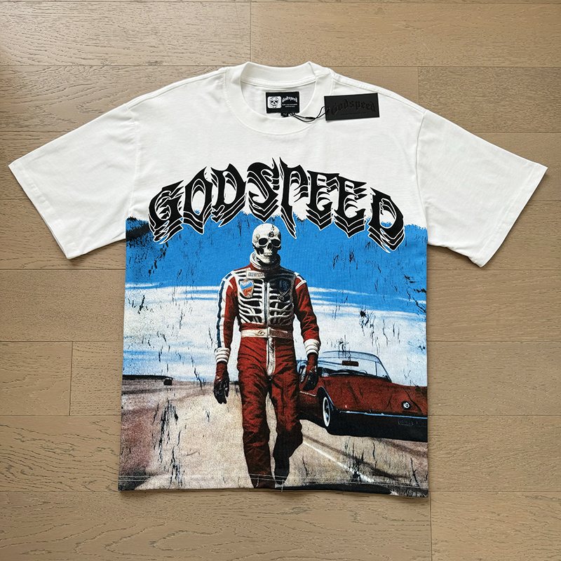 Godspeed Skeleton Car Graphic T-Shirt