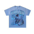 VALE USA Washed Light Blue Rhinestone Graphic T-Shirt