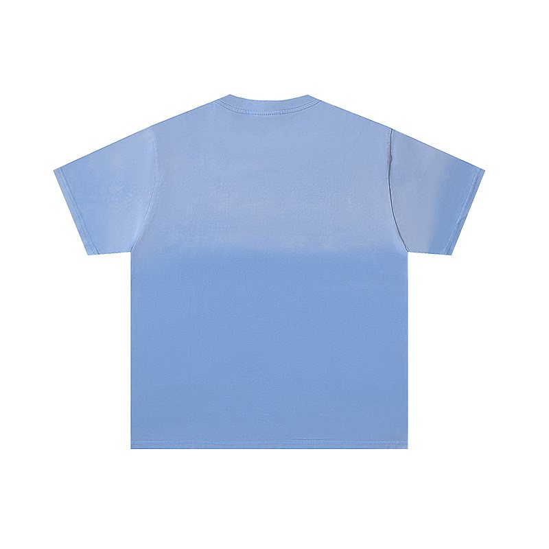 VALE USA Washed Light Blue Rhinestone Graphic T-Shirt