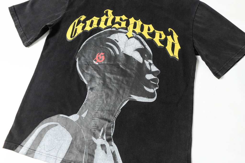 Godspeed Out of Many One Washed Black Graphic T-Shirt