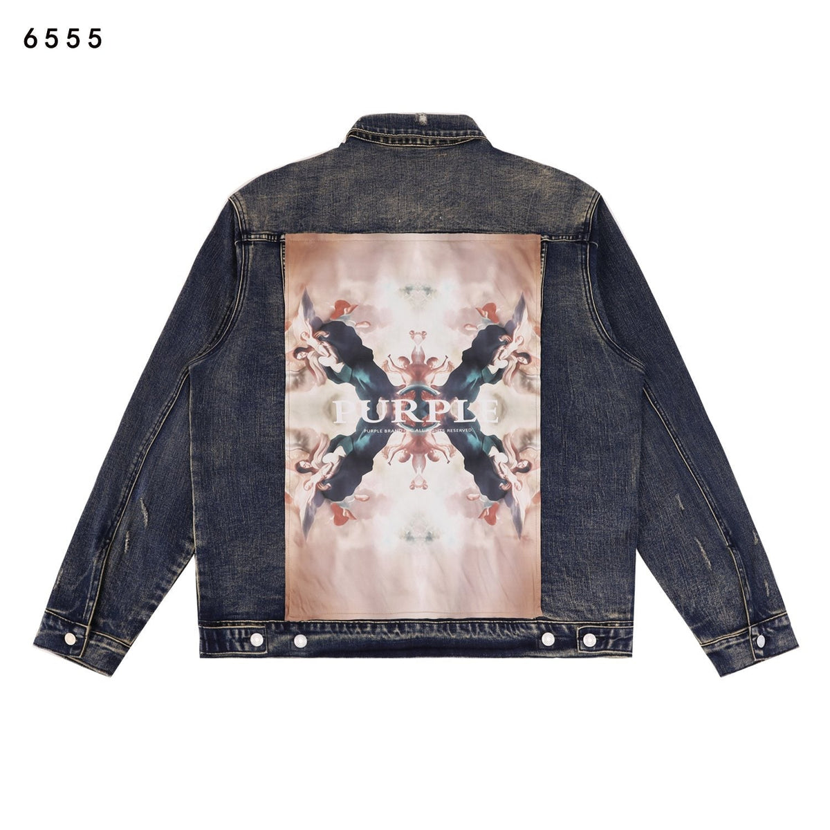 Purple Brand Bandana Trucker Denim Jacket