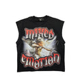 MIXED EMOTION Gothic Rhinestone Sleeveless Graphic T-Shirt