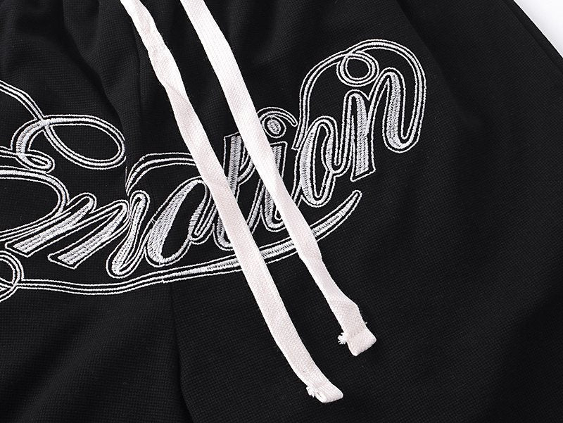 MIXED EMOTION Embroidered Drawstring Shorts
