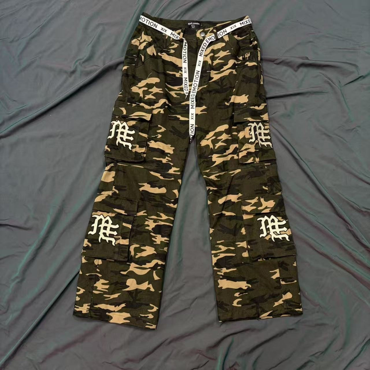 Mixed Emotion Camouflage Cargo Pants