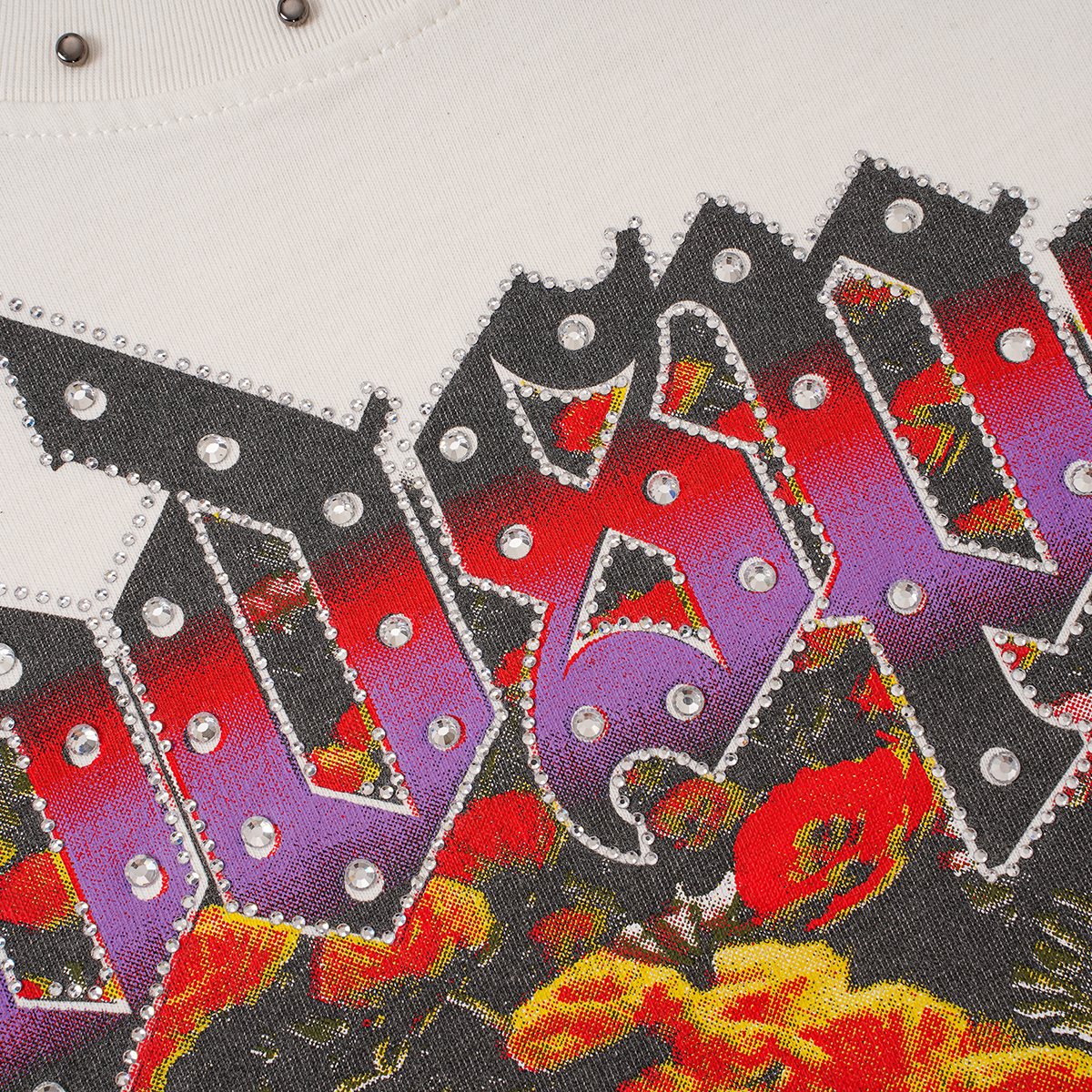 Godspeed Astronaut Flowers Studded Short-Sleeve T-Shirt
