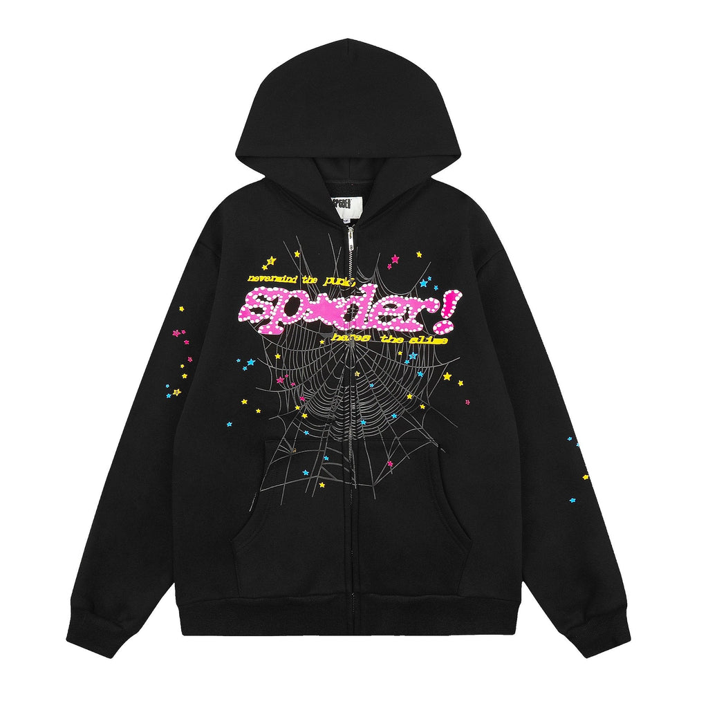 Sp5der Spider-Web Star Zip Hoodie