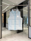 Canada Goose Quilted Light Blue Zip-Front Puffer Vest