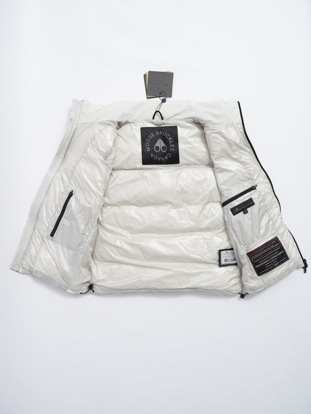 Moose Knuckles White Quilted Zip-Front Puffer Vest