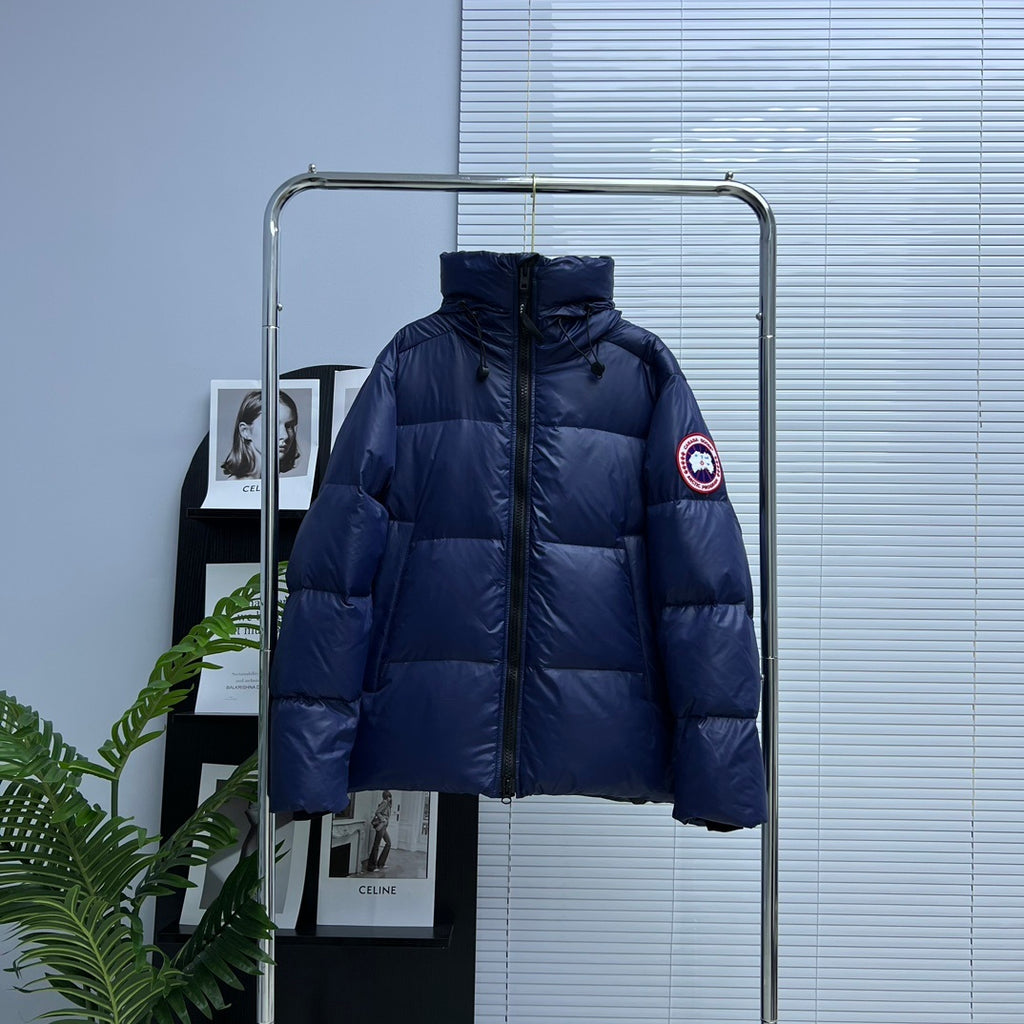 Canada Goose Quilted Navy Blue Hooded Puffer Jacket