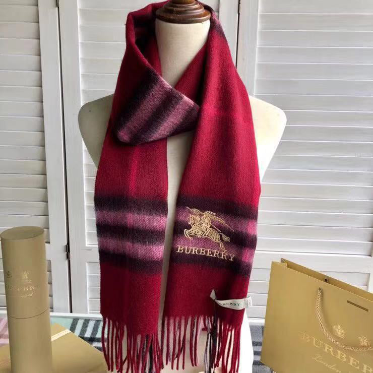 Burberry Style Classic Plaid Fringe Scarf