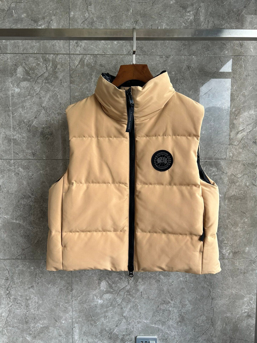 Canada Goose Arctic Program Butter Yellow Down Vest with Tonal Badge