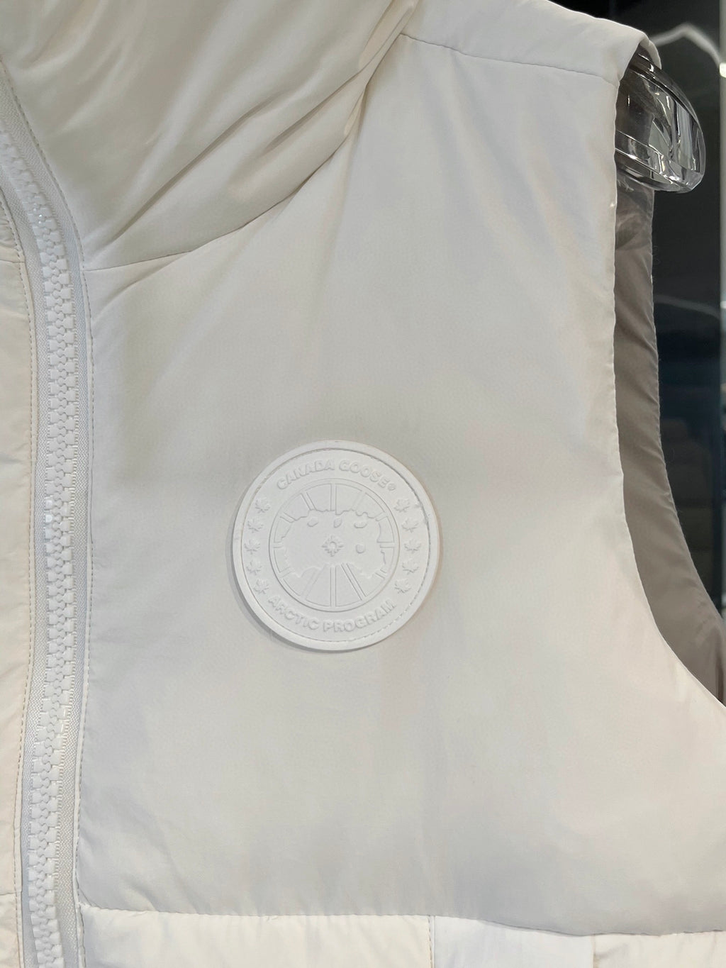 Canada Goose Quilted White Zip-Front Puffer Vest