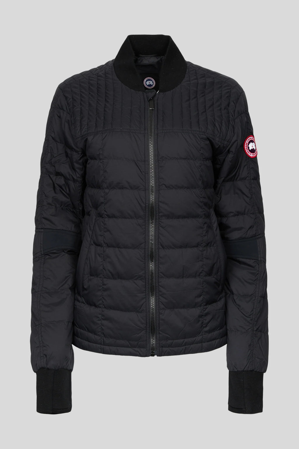 Canada Goose Quilted Black Zip-Front Bomber Jacket