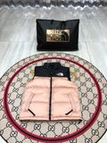 The North Face Quilted Blush Pink and Black Puffer Vest