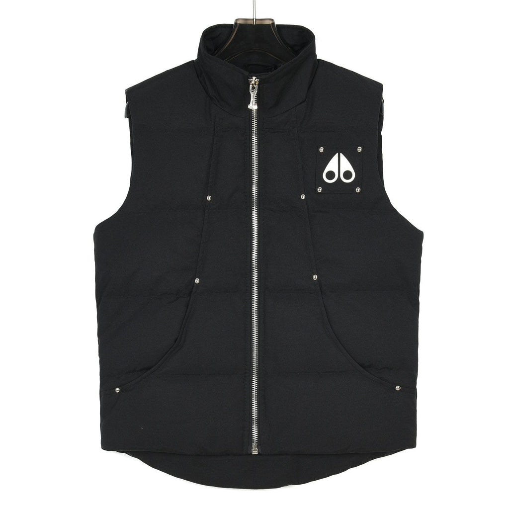 Moose Knuckles Black Quilted Zip-Front Puffer Vest