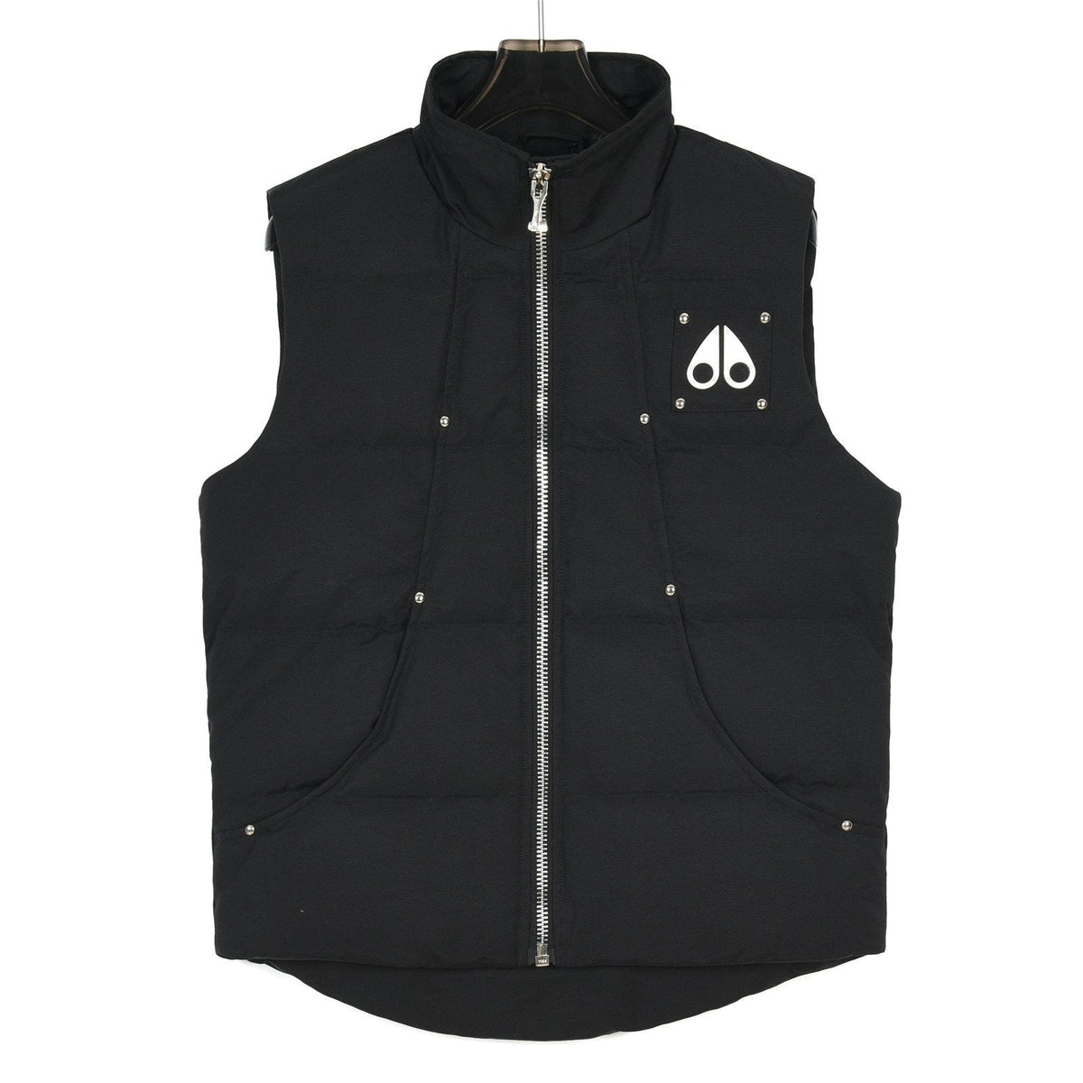 Moose Knuckles Black Quilted Zip-Front Puffer Vest