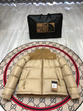 The North Face Quilted Sand Beige and Tan Stand-Collar Puffer Jacket