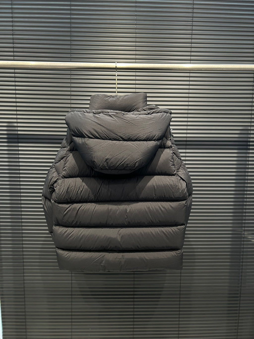 Moncler Quilted Charcoal Gray Hooded Puffer Jacket