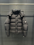 Moncler Quilted Charcoal Gray Hooded Puffer Jacket