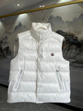 Moncler Glossy White Quilted Puffer Vest